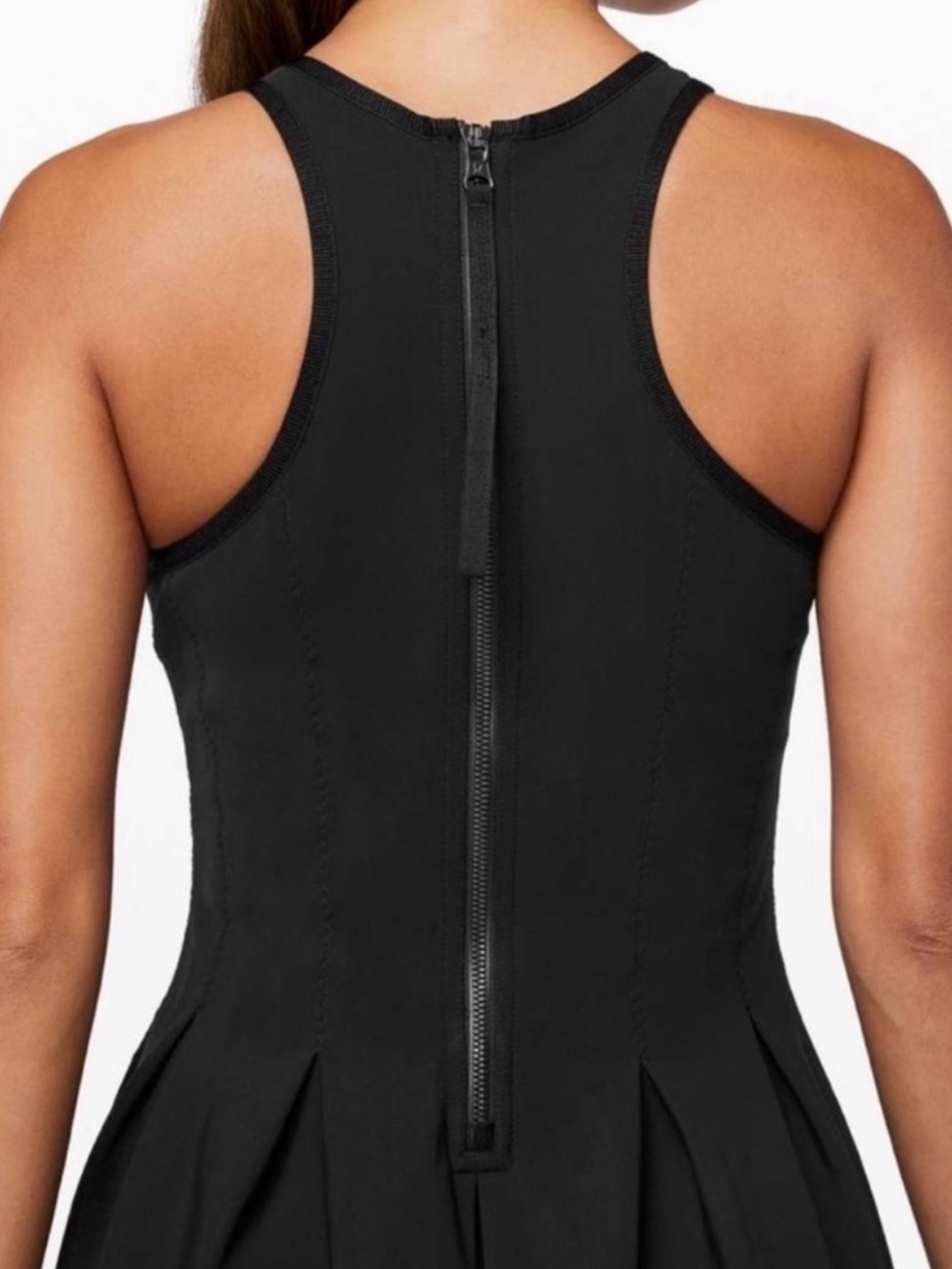Lululemon Here To There Mini Dress Black Medium Pleated Skirt Tennis Athleisure